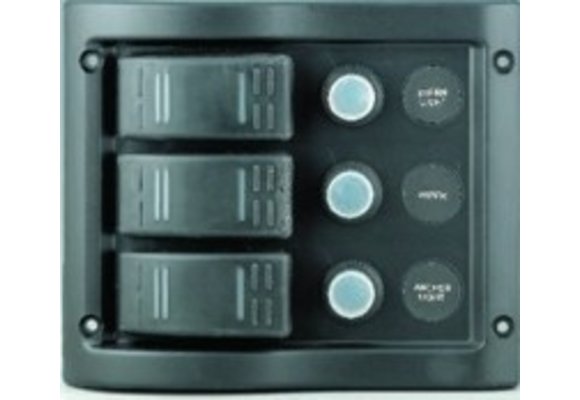 Allpa schakelpaneel  12V met 3-schakelaars & LED-indicators