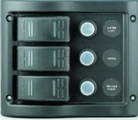 Allpa schakelpaneel  12V  3-schakelaars & LED-indicators  autom. zekeringen (5A  10A  15A)