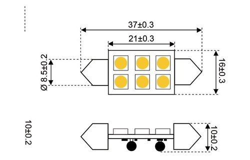 Ledlamp 6xSMD - Buis - 1.2 watt