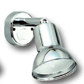 Allpa Messing-Verchroomde Leeslamp  halogeen  wandmontage  verstelbaar  12V / 10W  met schakelaar