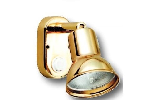 Allpa Messing Leeslamp  halogeen  wandmontage  verstelbaar  12V / 10W  met schakelaar