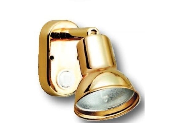 Allpa Messing Leeslamp  halogeen  wandmontage  verstelbaar  12V / 10W  met schakelaar