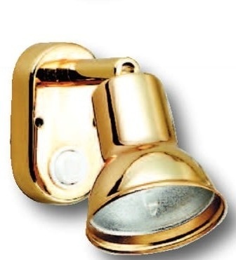 Allpa Messing Leeslamp  halogeen  wandmontage  verstelbaar  12V / 10W  met schakelaar