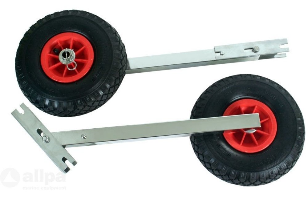 Allpa RVS transportwielenset voor rubberboot Ibis-2 max. 150kg opklapbaar (nieuwe uitvoering)