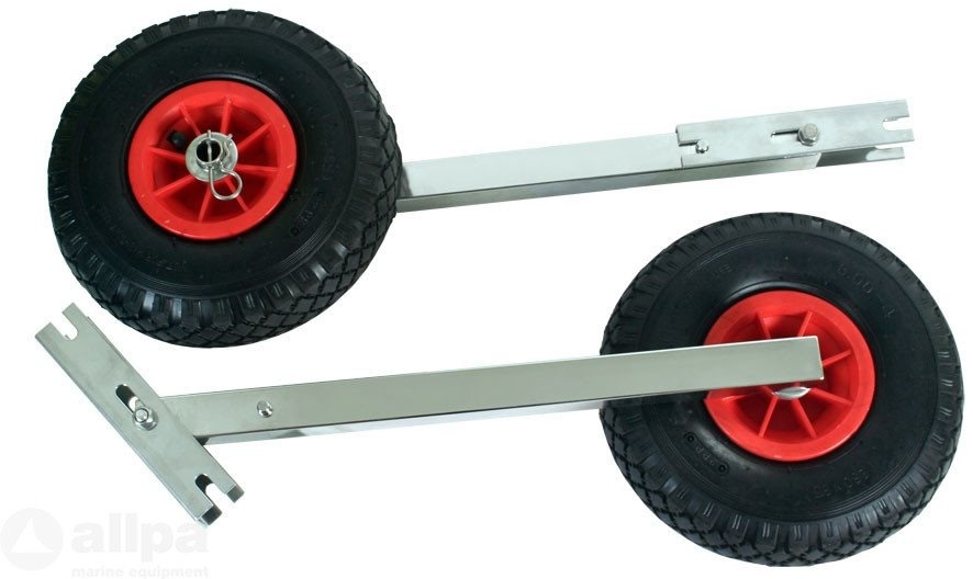 Allpa RVS transportwielenset voor rubberboot Ibis-2  max. 150kg opklapbaar (nieuwe uitvoering)