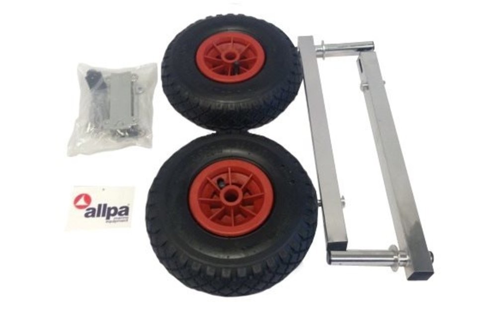 Allpa RVS transportwielenset voor rubberboot Ibis-2 max. 150kg opklapbaar (nieuwe uitvoering)