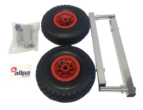Allpa RVS transportwielenset voor rubberboot Ibis-2  max. 150kg opklapbaar (nieuwe uitvoering)