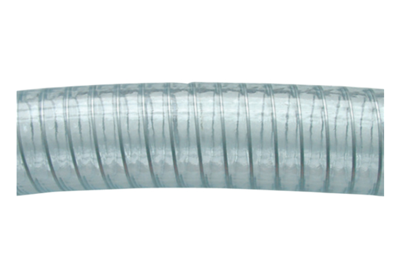PVC koudwaterslang transparant met stalen spiraal