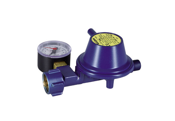 GOK Gasdrukregelaar recht 30mBar met Manometer