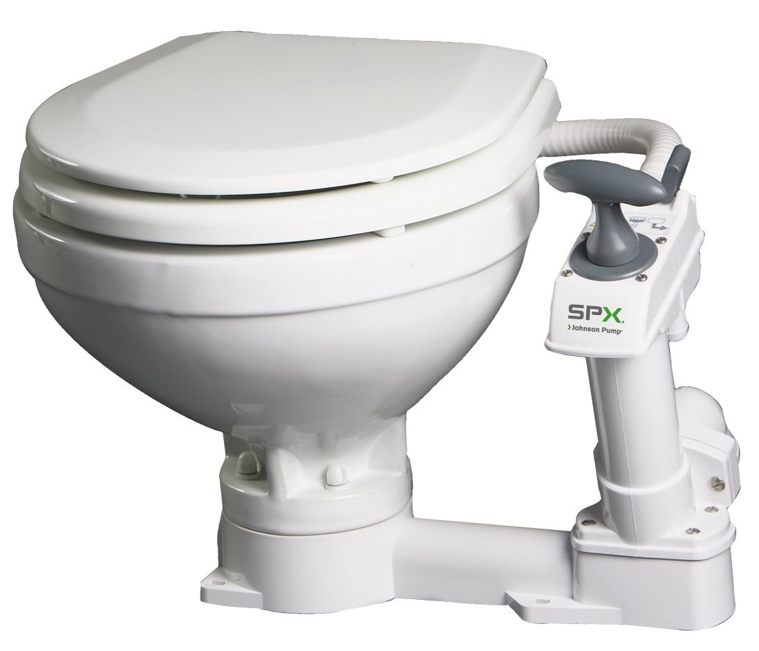 Johnson compact handpomp toilet