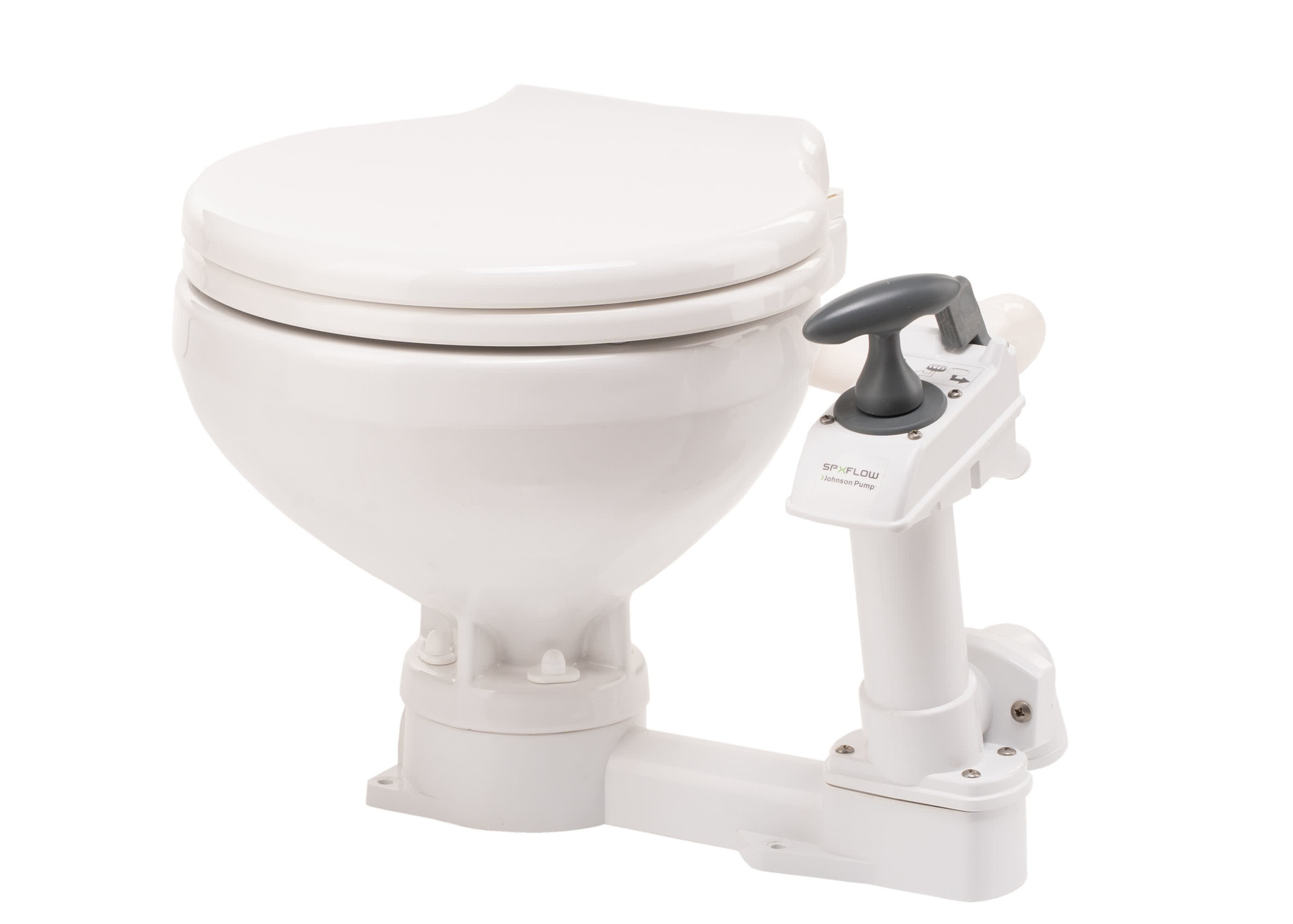 Johnson compact handpomp toilet