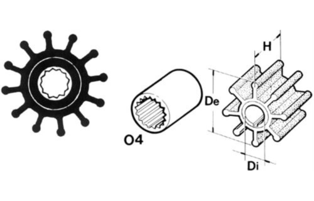 Technautic Impeller 7422 - B57xH48 -2 As 16 Kartel 12-Blads