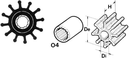 Technautic Impeller 7422 - B57xH48 -2 As 16 Kartel 12-Blads
