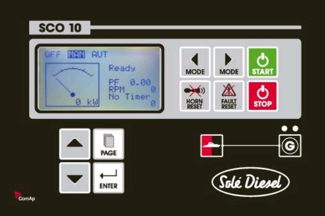 Solé Scheepsgenerator Mini 44 model 14 GSC  13 8kVA-13 8kW  1-fase  1500 omw./min