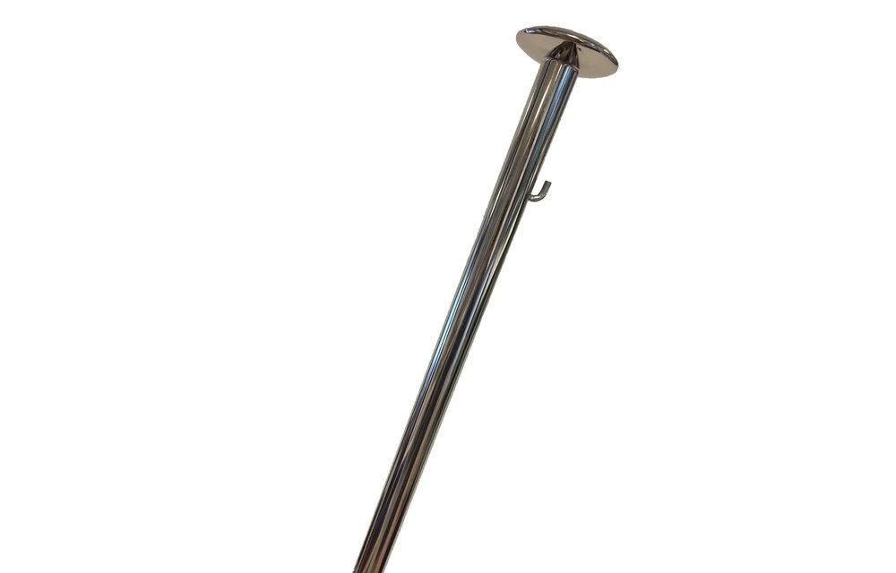 Vlaggenstok RVS L=1Mtr Diam.25mm met 2 haken