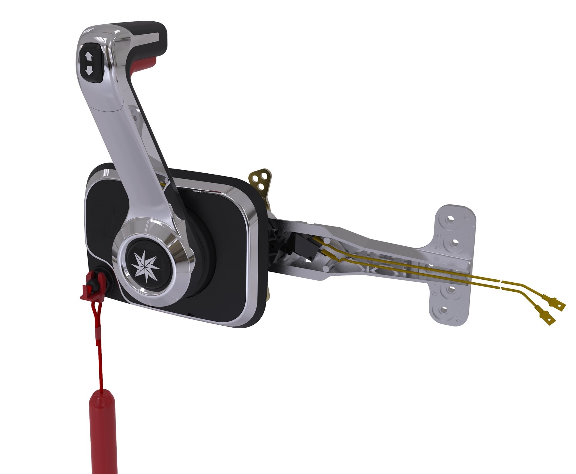 SeaStar Xtreme Side Mount Control  Chrome met trim- en noodstopschakelaar