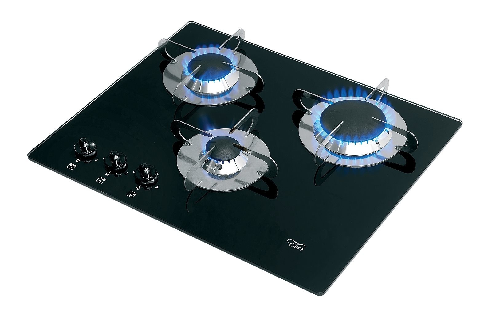 Allpa Gaskomfoor met thermische glasplaat 505x410x80mm branders: 1x klein / 1x medium / 1x gro