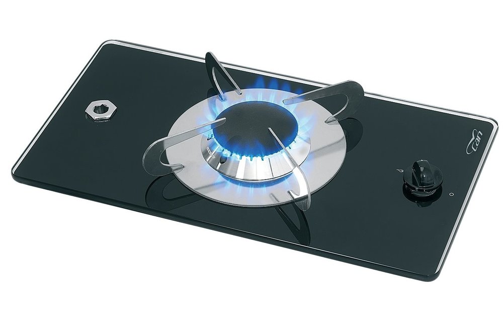 Allpa Gaskomfoor met thermische glasplaat 365x200x80mm  brander: 1x medium