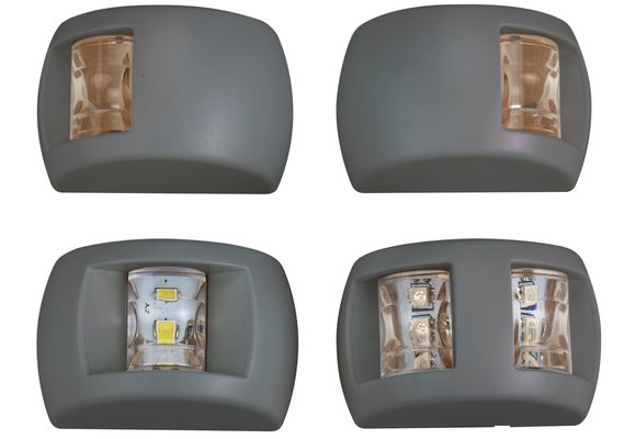 Allpa LED Positielantaarn  2-kleuren  12V / 0 6W  2x 125 5°  zwart kunststof huis  rode/groene lens