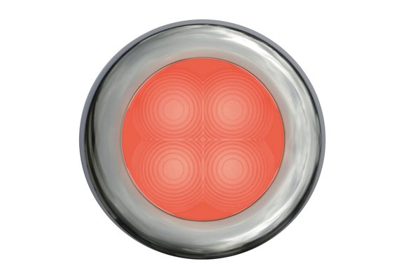 Hella Slim-Line ROUND OriÃ«ntatieverlichting  rood  12V LED  RVS vergulde rand  Ø72mm