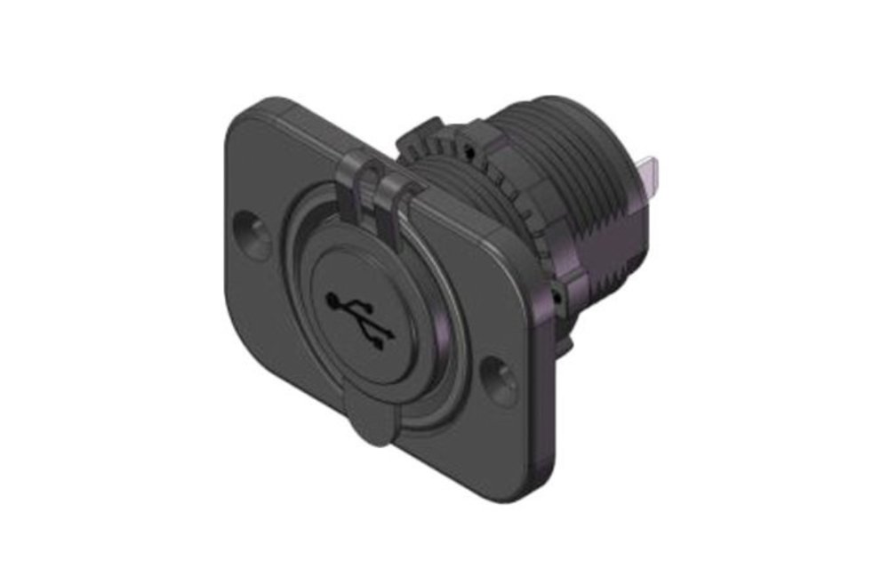 Allpa Waterdichte DC inbouw stekker met 2x USB ingangen (enkel)