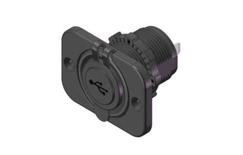Allpa Waterdichte DC inbouw stekker met 2x USB ingangen (enkel)