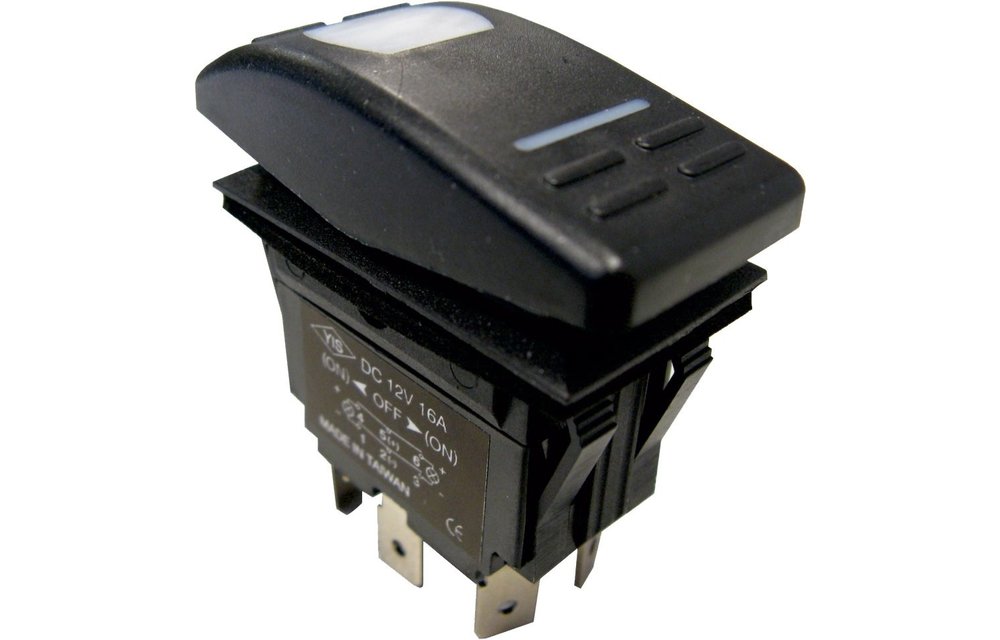 Allpa Waterdichte schakelaar met LED-indicator 4-polig MOM ON-OFF 15A / 12V
