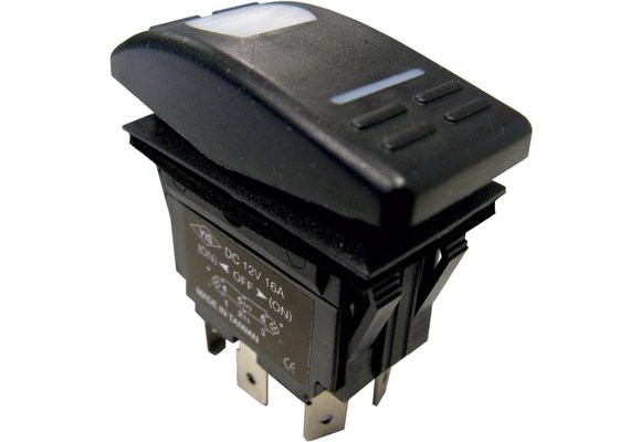 Allpa Waterdichte schakelaar met LED-indicator  4-polig  MOM ON-OFF  15A / 12V