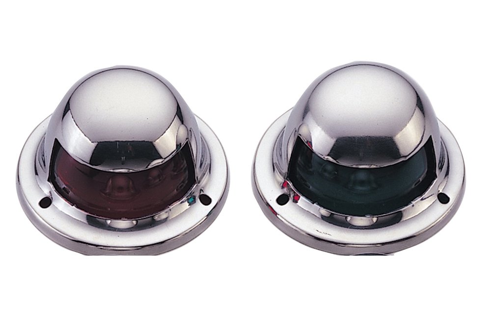 Allpa positielantaarnset voor bak-/stuurboord  dekmontage  12V/3W  RVS huis met rode/groene lens