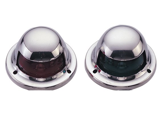 Allpa positielantaarnset voor bak-/stuurboord  dekmontage  12V/3W  RVS huis met rode/groene lens