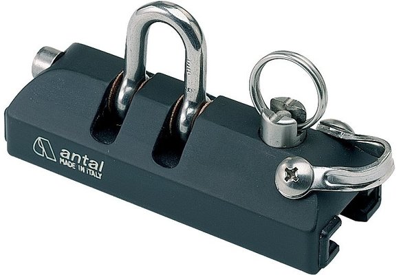 Antal Aluminium genua slede 26x4  met shackle  96x38x58mm  SWL 800kg