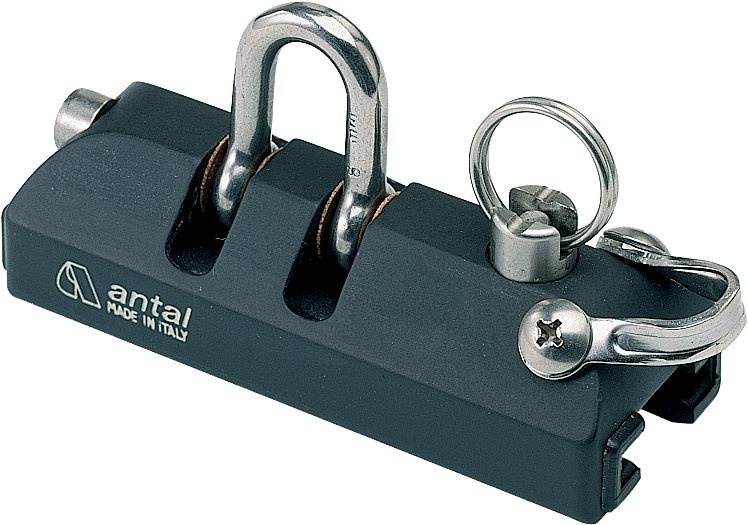 Antal Aluminium genua slede 26x4  met shackle  96x38x58mm  SWL 800kg