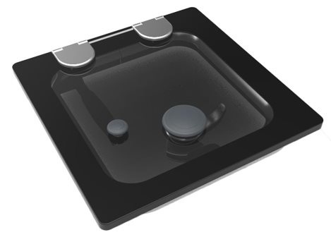 Goïot Luik model Opal Flush 10  satin  afm. 330x330mm  gatmaat 260x260mm  inbouwdiepte 15mm