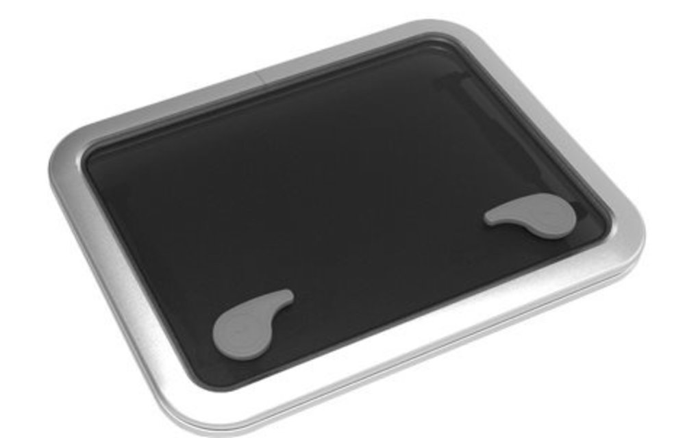 Goïot Aluminium luik model Opal 50  satin  afm. 561x431mm  gatmaat 507x377mm  inbouwdiepte 15mm