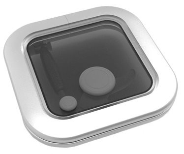 Goïot Aluminium luik model Opal 00  satin  afm. 265x265mm  gatmaat 211x211mm  inbouwdiepte 15mm