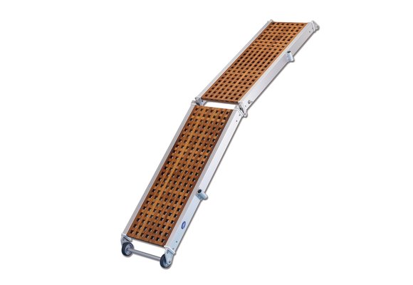 Allpa Aluminium Loopplanken met wielen & houten loopvlak  2-delig  draaggewicht 160kg