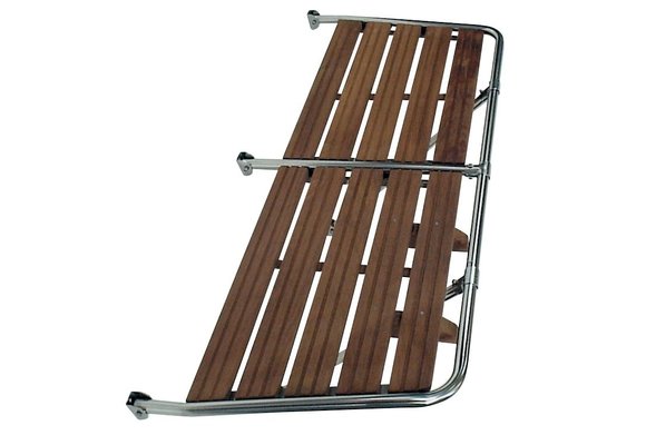 Allpa RVS Zwemplateau met teakhouten vlonder  1500x550mm  2x uithouder  buis Ø25mm