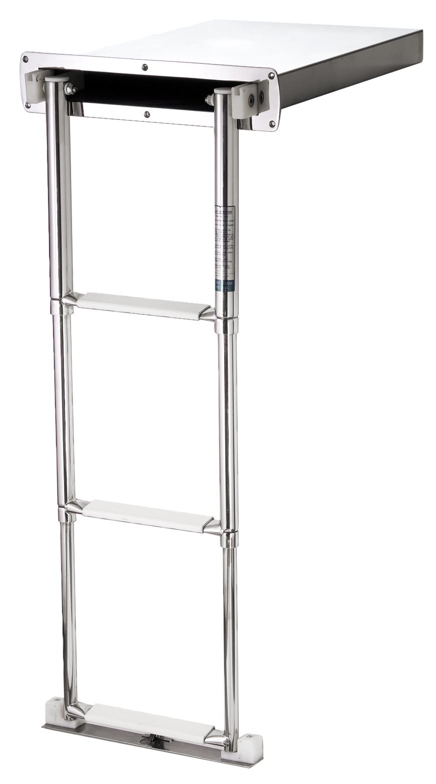 Allpa RVS Telescopische zwemtrap in cassette 3 o f 4-treden
