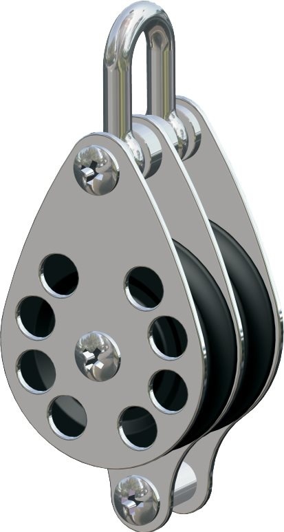 Antal RVS 316 Block serie 65  kogelgelagerd  double block + becket (hondsvot)