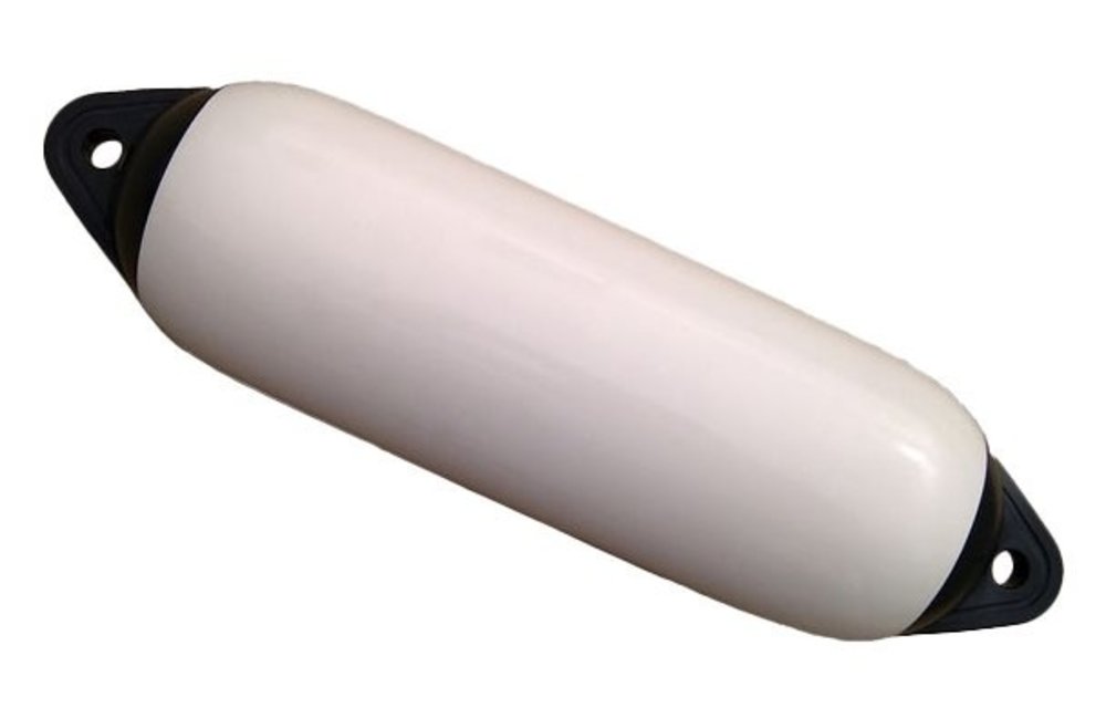 Allpa Fender model Orca Ø200mm L=630mm wit met zwarte kop (maat 3) opblaasbaar met kogelventiel