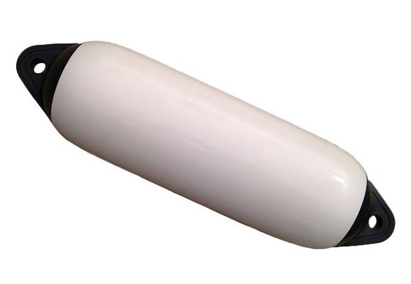 Allpa Fender model Orca  Ø100mm  L=450mm  wit met zwarte kop (maat 1) opblaasbaar met kogelventiel