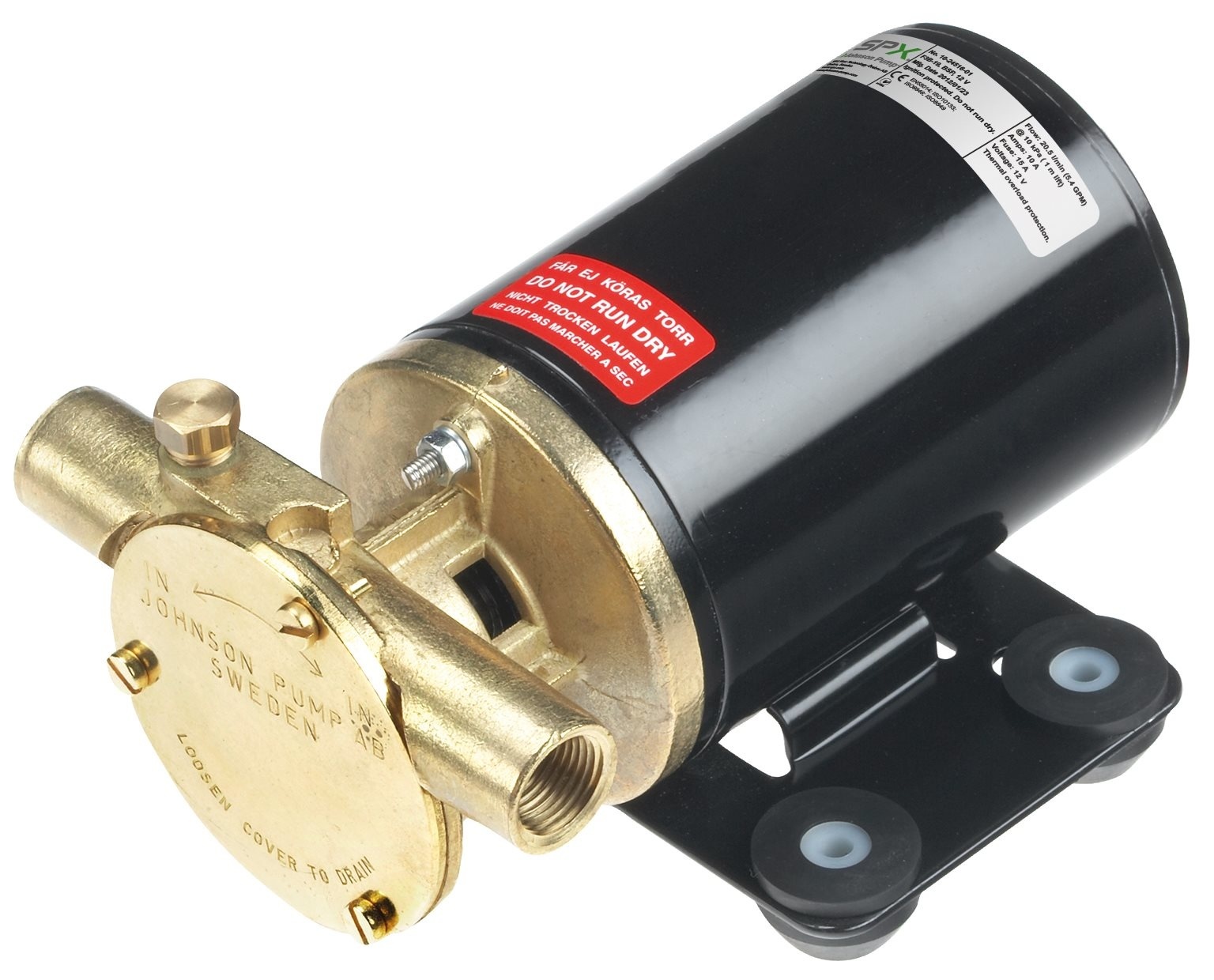 Johnson Pump zelfaanzuigende impellerpomp F3B-19  12V  21l/min  aansluiting 3/8 BSP