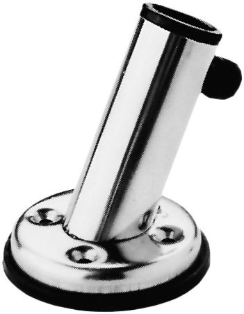 Allpa RVS vlaggenstokhouder met voetplaat 45°  binnenmaat Ø22mm