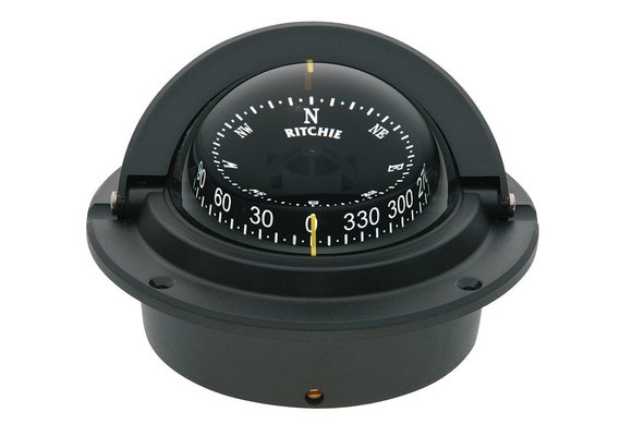 Ritchie Kompas model Voyager F-83  12V  inbouwkompas  roos Ø76 2mm / 5º  zwart (wheel Mark)