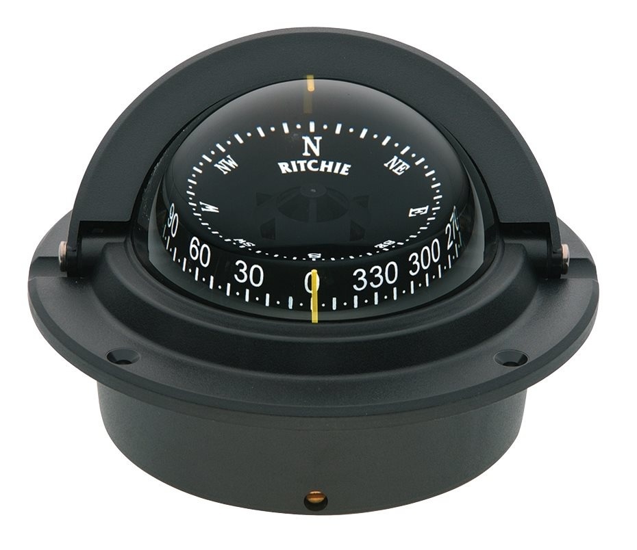 Ritchie Kompas model Voyager F-83  12V  inbouwkompas  roos Ø76 2mm / 5º  zwart (wheel Mark)