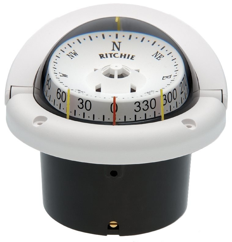 Ritchie Kompas model Helmsman  HF-743W  12V  inbouwkompas  roos Ø95mm / 5º  wit