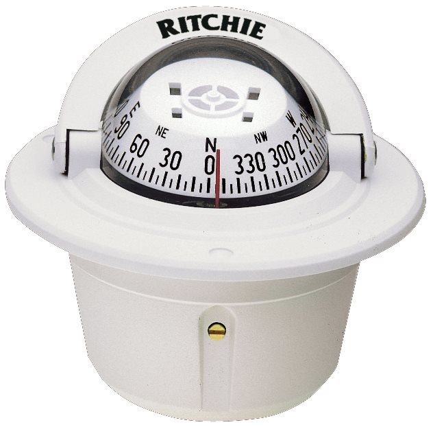Ritchie Kompas model Explorer F-50W  12V  inbouwkompas  roos Ø69 9mm / 5º  wit