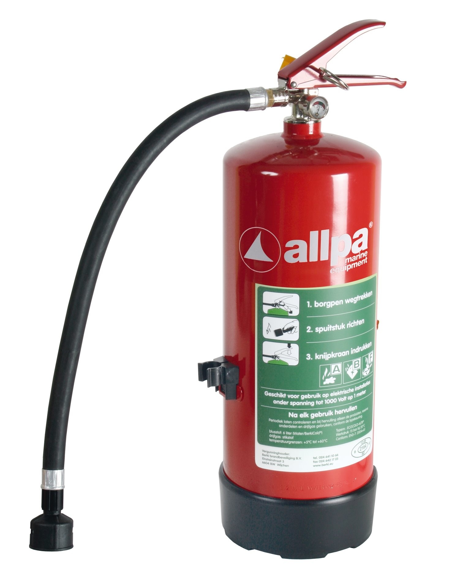 Allpa Ecocold Sproeischuimblusser 6l  Ø160mm  H=415mm (560mm incl. handel) (brandklasse A + B + F)
