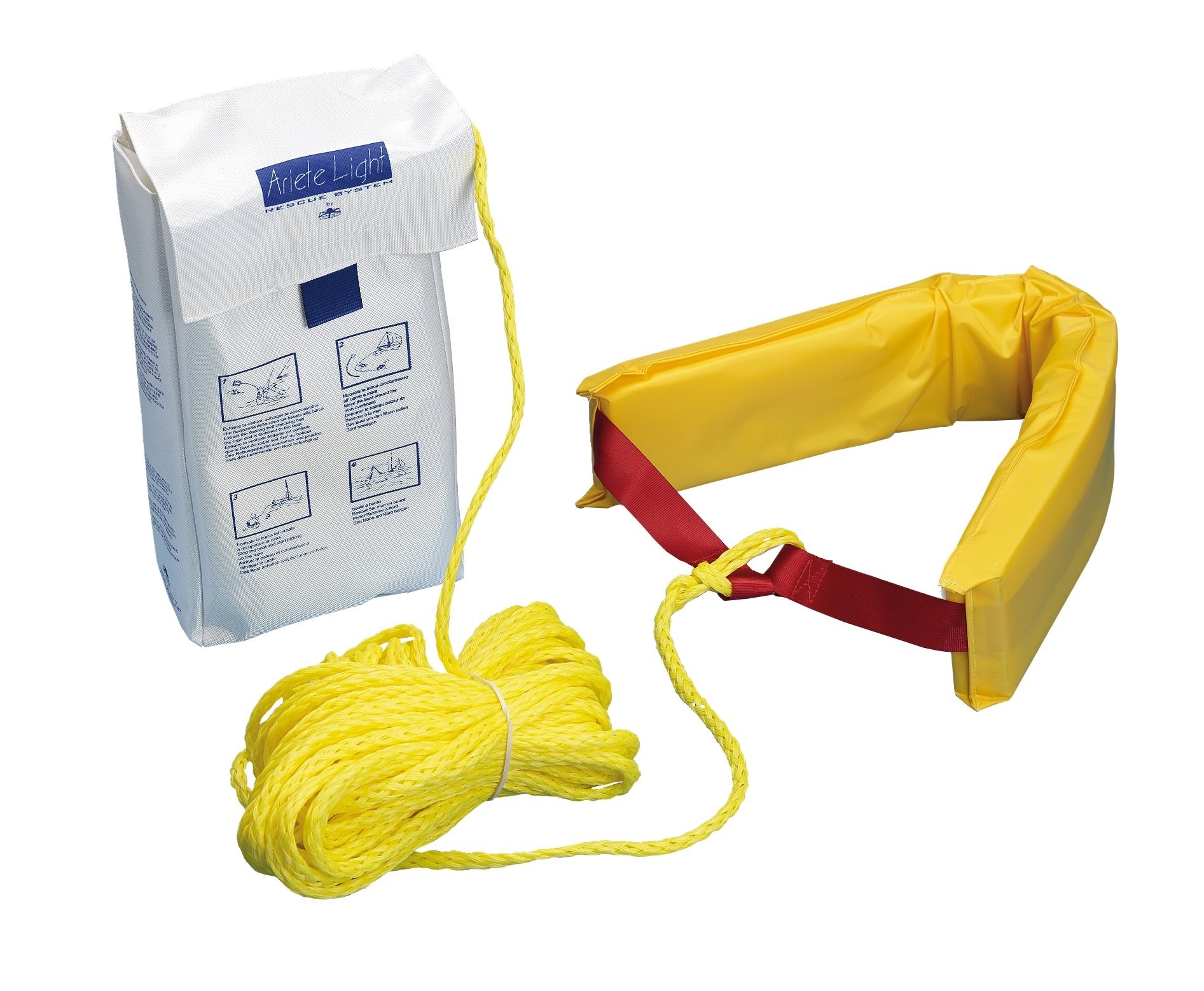 Allpa Reddingssysteem Man-Overboard met bevestiging en drijvende lijn Ø8mm L=30m (BL 400kg)