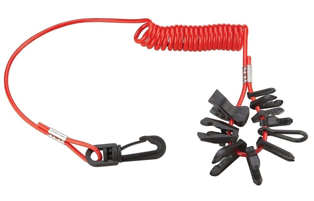 Allpa Set Noodstopclips met spiraalsnoer voor de meeste Outboard merken